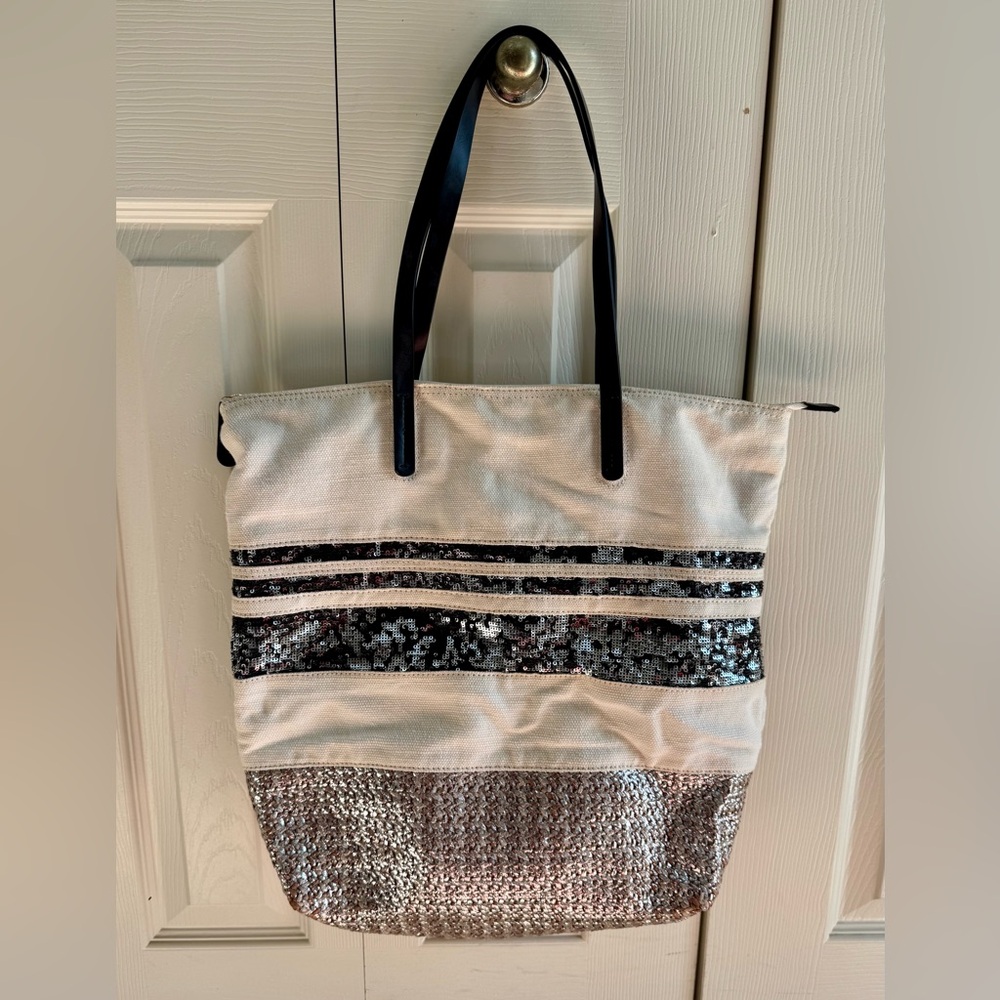 Gap Sequin Tote Bag - Black and Gold